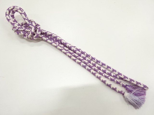 JAPANESE KIMONO / HAND-TIED OBIJIME CORD / SILK